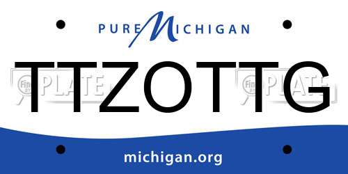 TTZOTTG Michigan License Plate