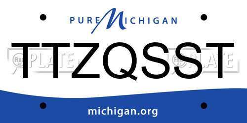TTZQSST Michigan License Plate