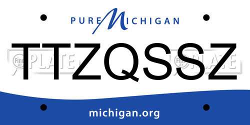 TTZQSSZ Michigan License Plate