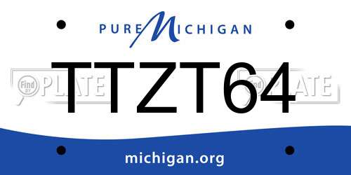 TTZT64 Michigan License Plate