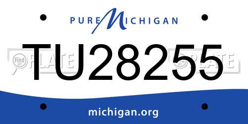 TU28255 Michigan License Plate