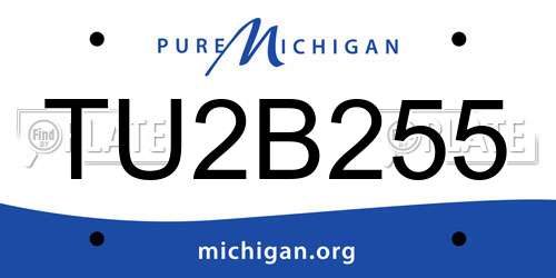 TU2B255 Michigan License Plate