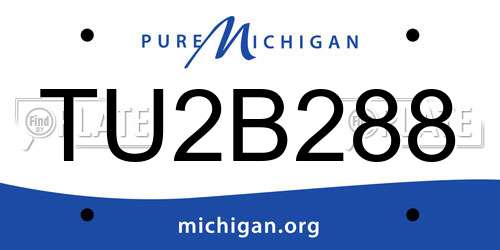 TU2B288 Michigan License Plate