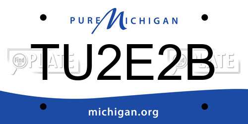 TU2E2B Michigan License Plate