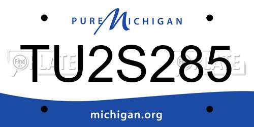 TU2S285 Michigan License Plate