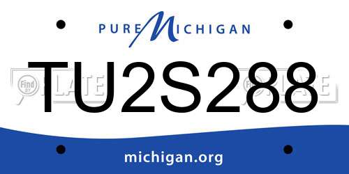 TU2S288 Michigan License Plate