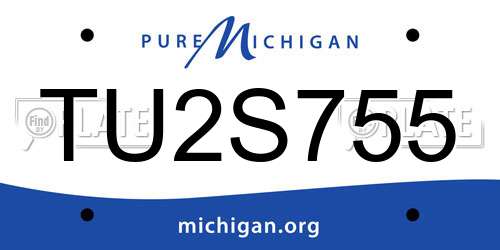TU2S755 Michigan License Plate