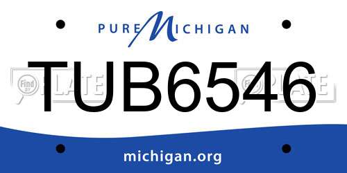 TUB6546 Michigan License Plate