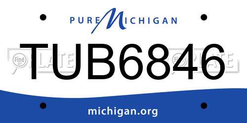 TUB6846 Michigan License Plate