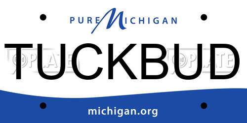 TUCKBUD Michigan License Plate