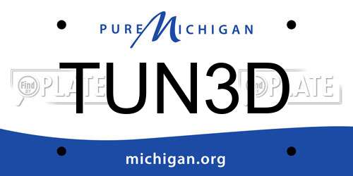 TUN3D Michigan License Plate