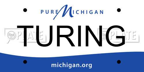 TURING Michigan License Plate