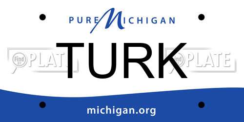 TURK Michigan License Plate