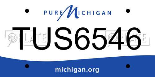TUS6546 Michigan License Plate