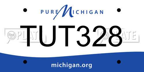 TUT328 Michigan License Plate