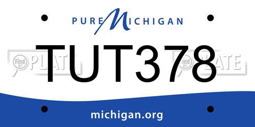 TUT378 Michigan License Plate