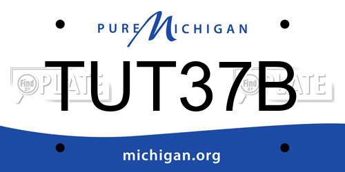 TUT37B Michigan License Plate