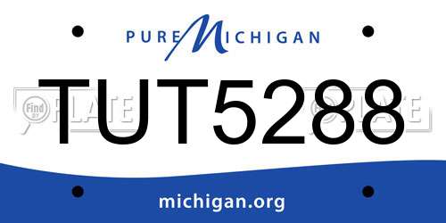 TUT5288 Michigan License Plate