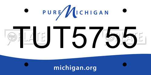 TUT5755 Michigan License Plate