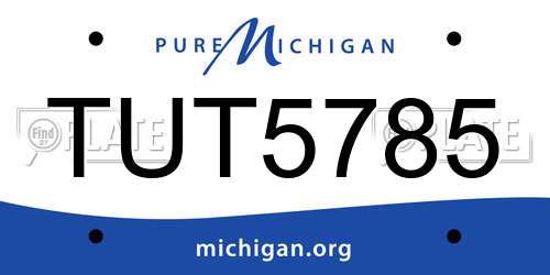 TUT5785 Michigan License Plate