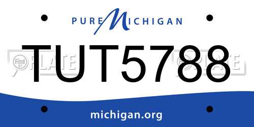 TUT5788 Michigan License Plate