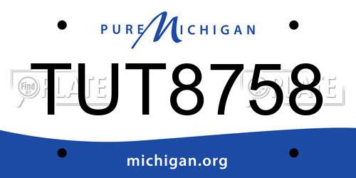 TUT8758 Michigan License Plate