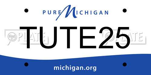 TUTE25 Michigan License Plate