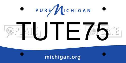 TUTE75 Michigan License Plate