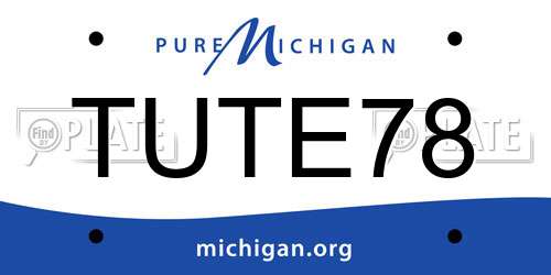 TUTE78 Michigan License Plate