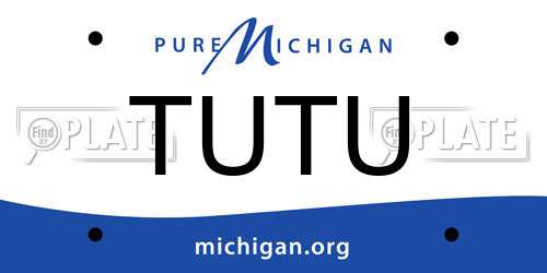 TUTU Michigan License Plate
