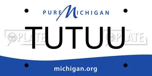 TUTUU Michigan License Plate