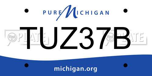 TUZ37B Michigan License Plate