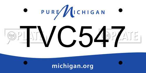 TVC547 Michigan License Plate