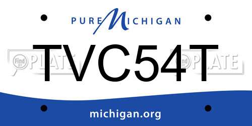 TVC54T Michigan License Plate