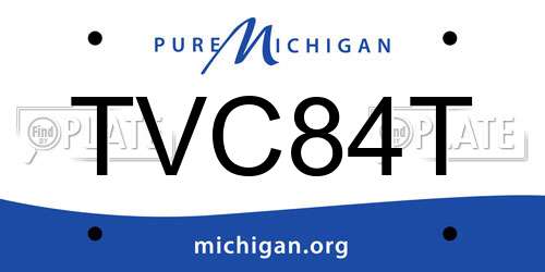 TVC84T Michigan License Plate