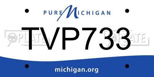 TVP733 Michigan License Plate