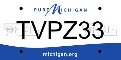 TVPZ33 Michigan License Plate