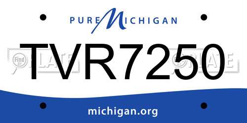 TVR7250 Michigan License Plate
