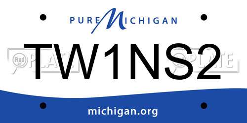TW1NS2 Michigan License Plate