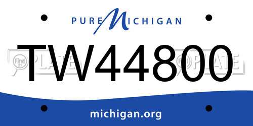 TW44800 Michigan License Plate