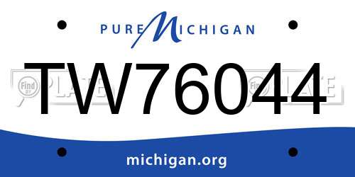 TW76044 Michigan License Plate