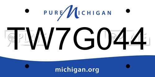 TW7G044 Michigan License Plate