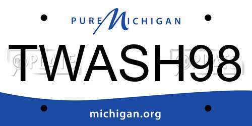 TWASH98 Michigan License Plate
