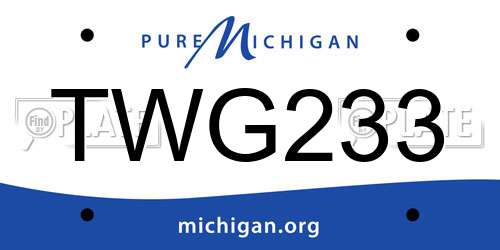 TWG233 Michigan License Plate