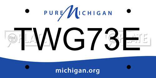 TWG73E Michigan License Plate