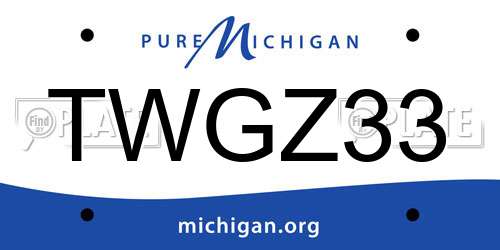 TWGZ33 Michigan License Plate