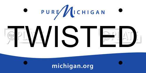 TWISTED Michigan License Plate