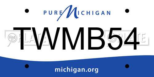 TWMB54 Michigan License Plate
