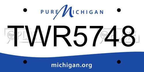 TWR5748 Michigan License Plate