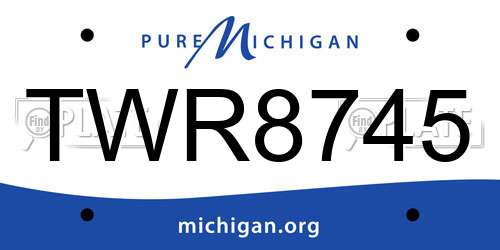 TWR8745 Michigan License Plate